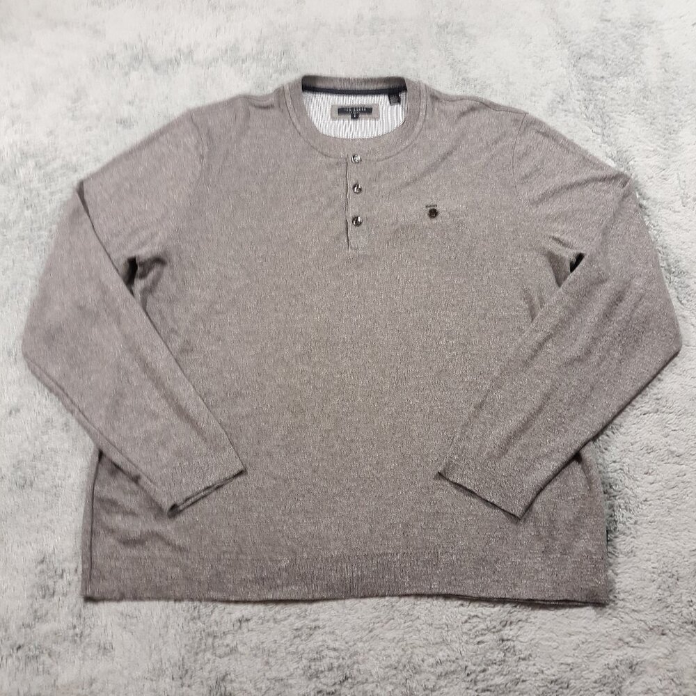 Ted Baker London Sweater Mens Size 6 Large‎ Viscose Blend Henley Neck Pullover